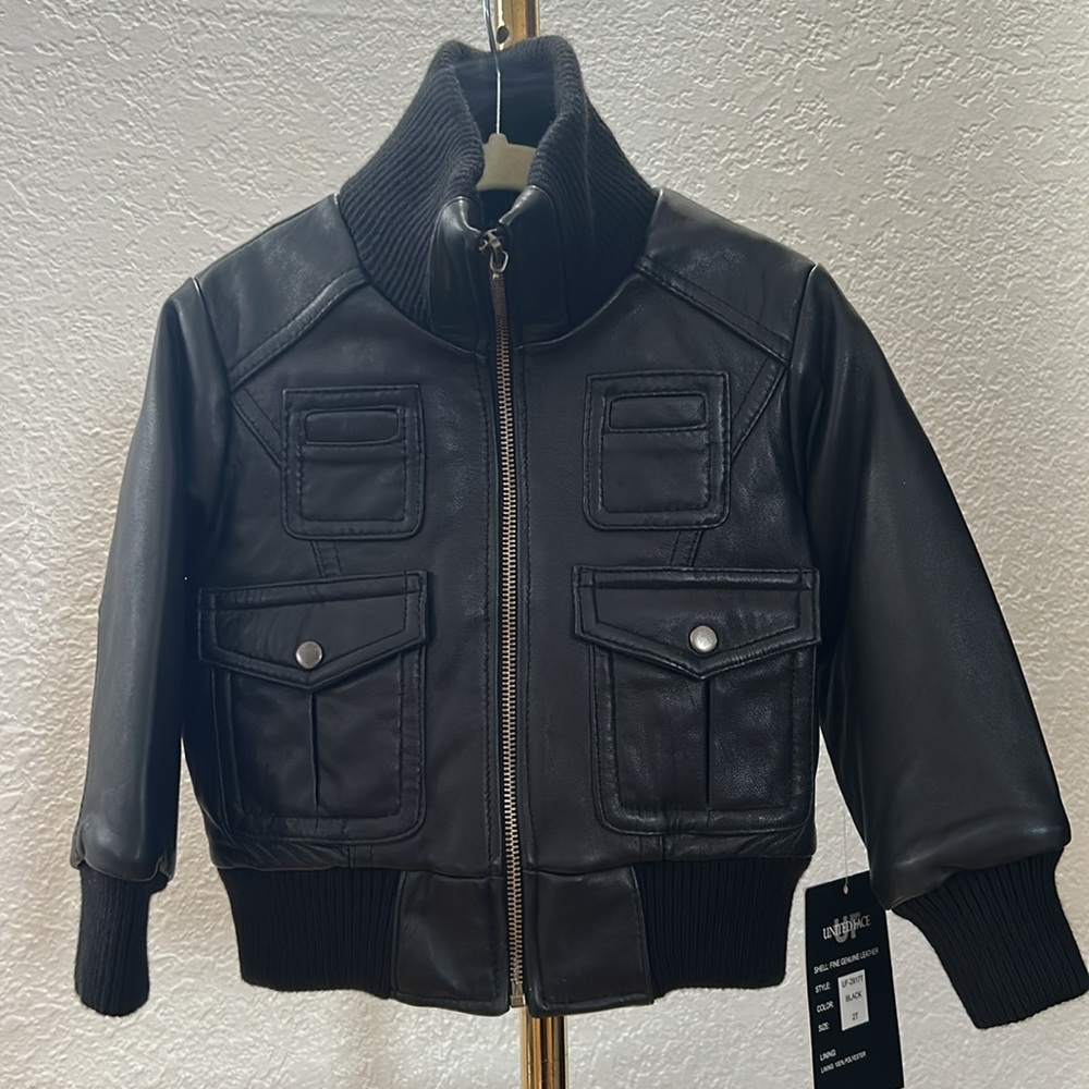 New w/ Tags. New York- Kids Black Leather Jacket